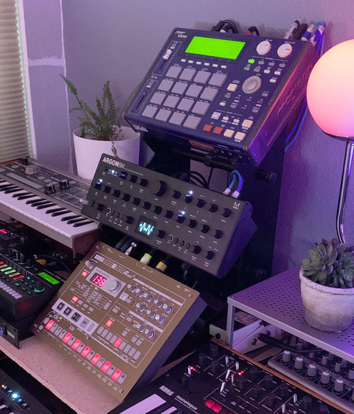 Desktop stand with MPC1000 Argon8M and Electribe