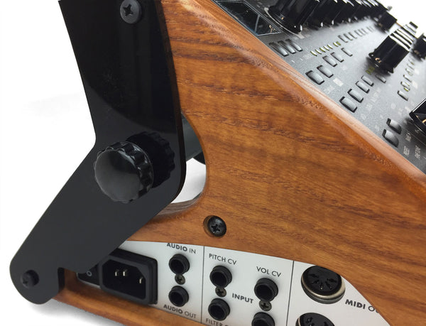 KVgear SubPiggy stand allows room for all cables on Moog Sub37 synth.