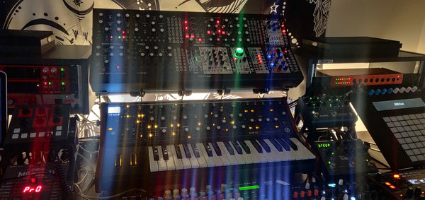KVgear SubPiggy stand fits Moog Sub 37 and can hold a Behringer modular case.
