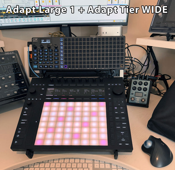 Desktop stand for Ableton Push and OXI One is SynthRISE Adapt Large 1 plus Adapt Tier WIDE.