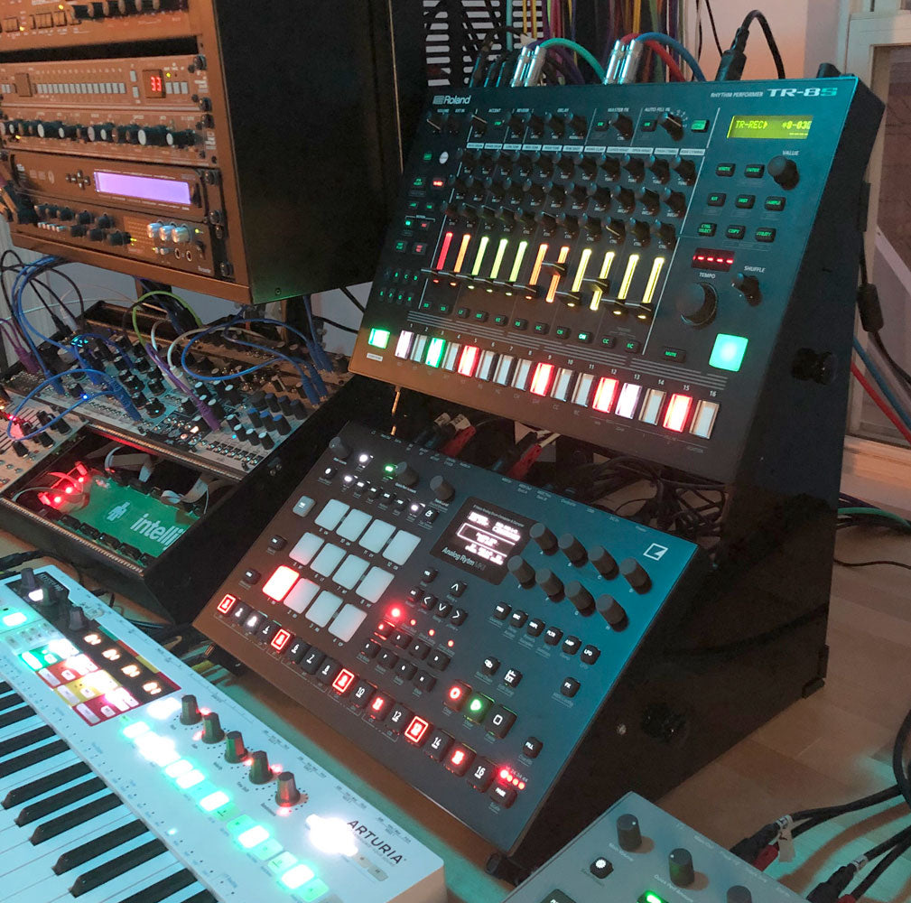 Analog Synth Rack SynthRISE large 2 tier desktop synth stand